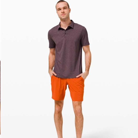 lululemon Men’s Evolution Short Sleeve Polo Heathered Purple Taupe Large - Picture 5 of 16